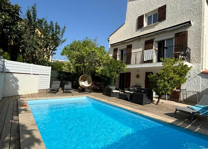 Magnifique Familiale, 5 Chambres, Piscine & Parking * 滨海阿热莱斯