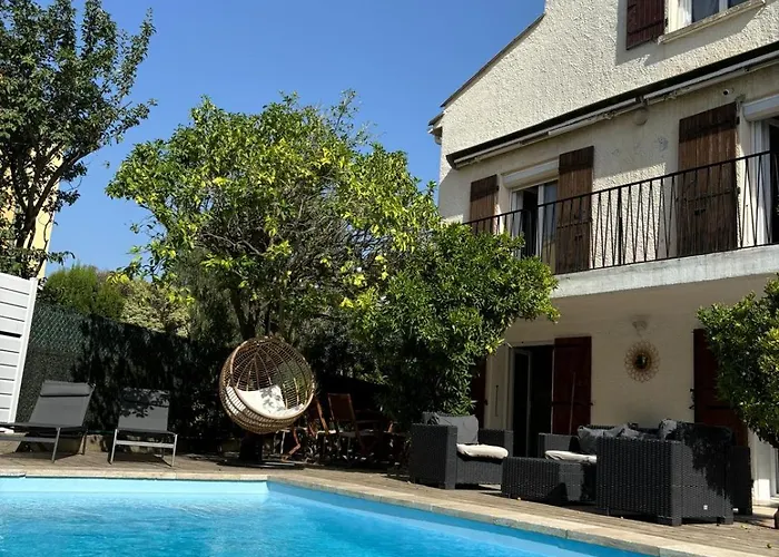 Magnifique Familiale, 5 Chambres, Piscine & Parking * 滨海阿热莱斯
