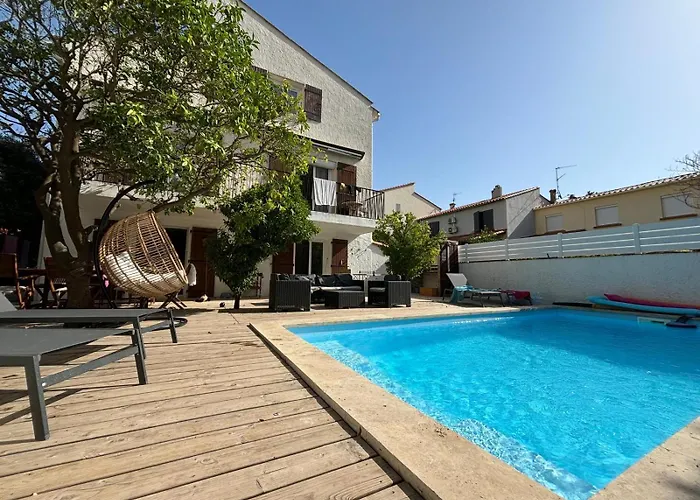 Magnifique Familiale, 5 Chambres, Piscine & Parking 别墅 滨海阿热莱斯