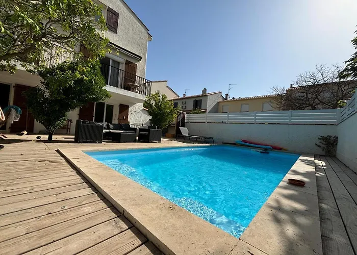 Magnifique Familiale, 5 Chambres, Piscine & Parking 滨海阿热莱斯